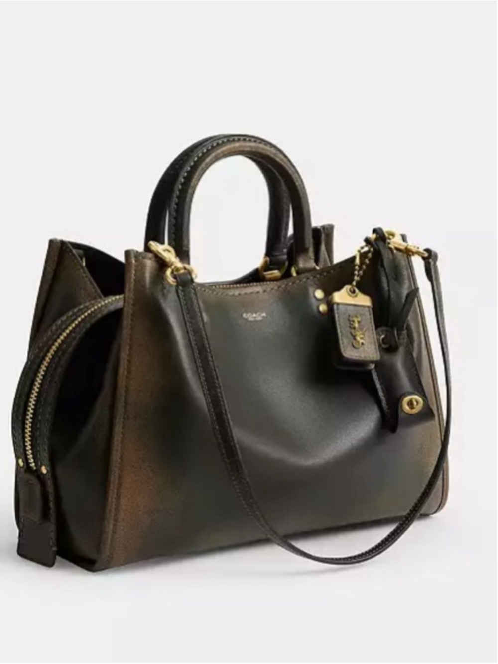 NEW Coach Rogue 31 CEN42 Green Loved Leather Full Grain Shoulder Crossbody Bag N - Picture 2 of 16